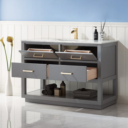 Altair Designs 48" single vanity with top - 532048-WH-CA-NM