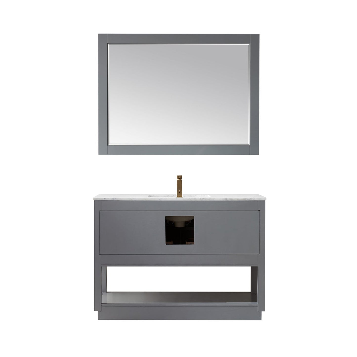 Altair Designs 48" single vanity with top - 532048-WH-CA-NM