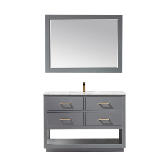 Altair Designs 48" single vanity with top - 532048-WH-CA-NM