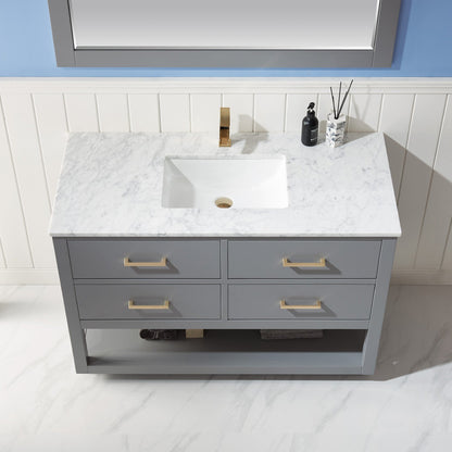 Altair Designs 48" single vanity with top - 532048-WH-CA-NM