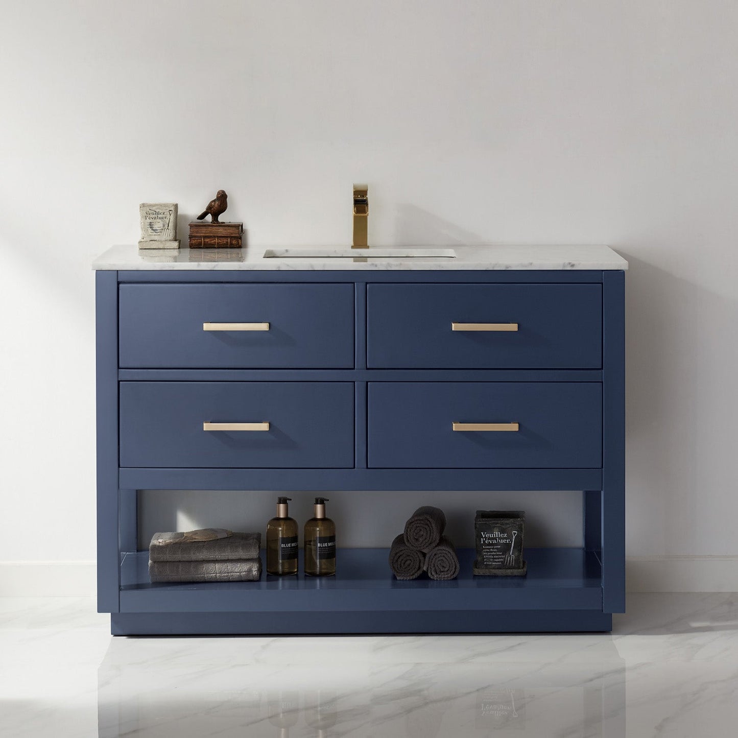 Altair Designs 48" single vanity with top - 532048-WH-CA-NM