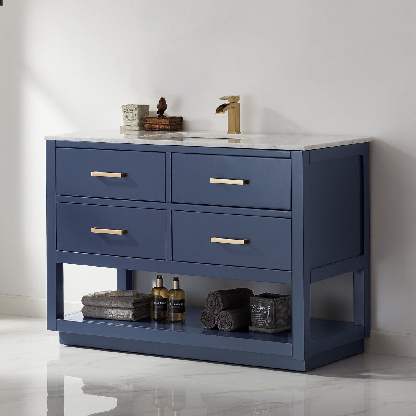 Altair Designs 48" single vanity with top - 532048-WH-CA-NM
