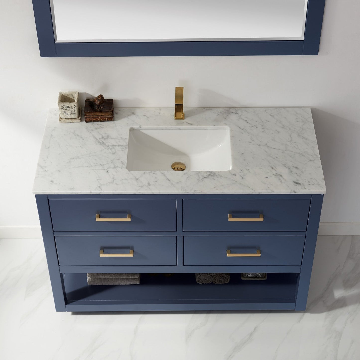 Altair Designs 48" single vanity with top - 532048-WH-CA-NM