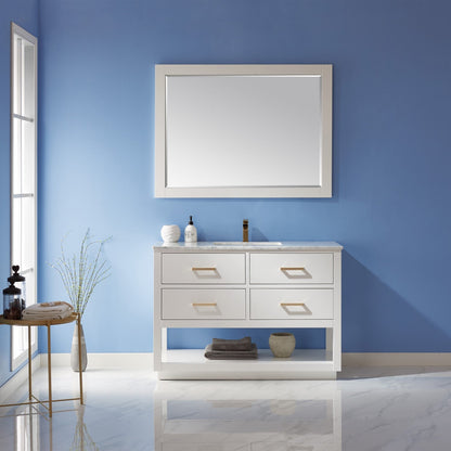 Altair Designs 48" single vanity with top - 532048-WH-CA-NM