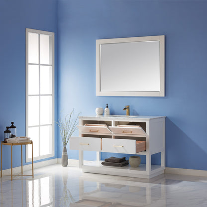 Altair Designs 48" single vanity with top - 532048-WH-CA-NM