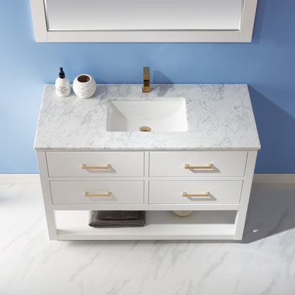 Altair Designs 48" single vanity with top - 532048-WH-CA-NM