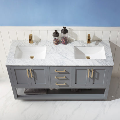 Altair Designs 60" double vanity with top - 532060-WH-CA-NM