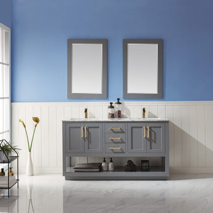 Altair Designs 60" double vanity with top - 532060-WH-CA-NM