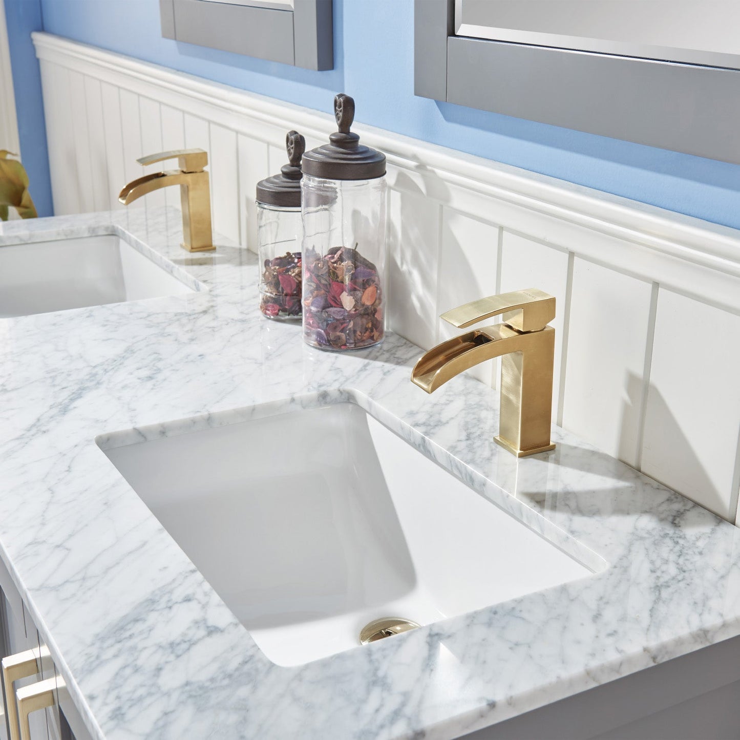 Altair Designs 60" double vanity with top - 532060-WH-CA-NM
