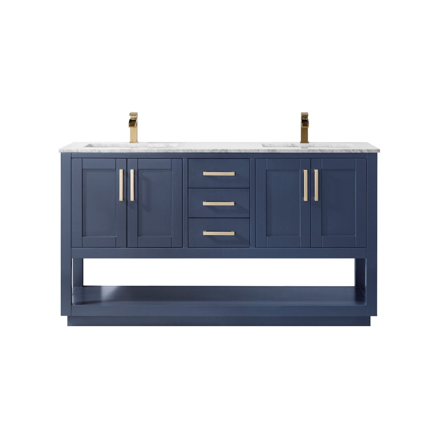 Altair Designs 60" double vanity with top - 532060-WH-CA-NM