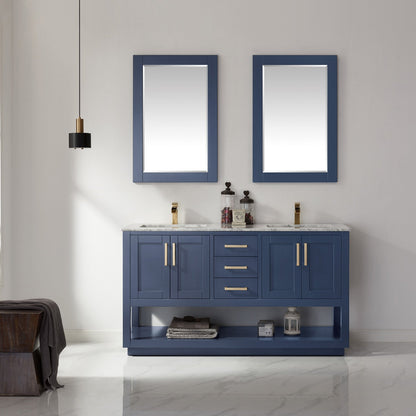 Altair Designs 60" double vanity with top - 532060-WH-CA-NM