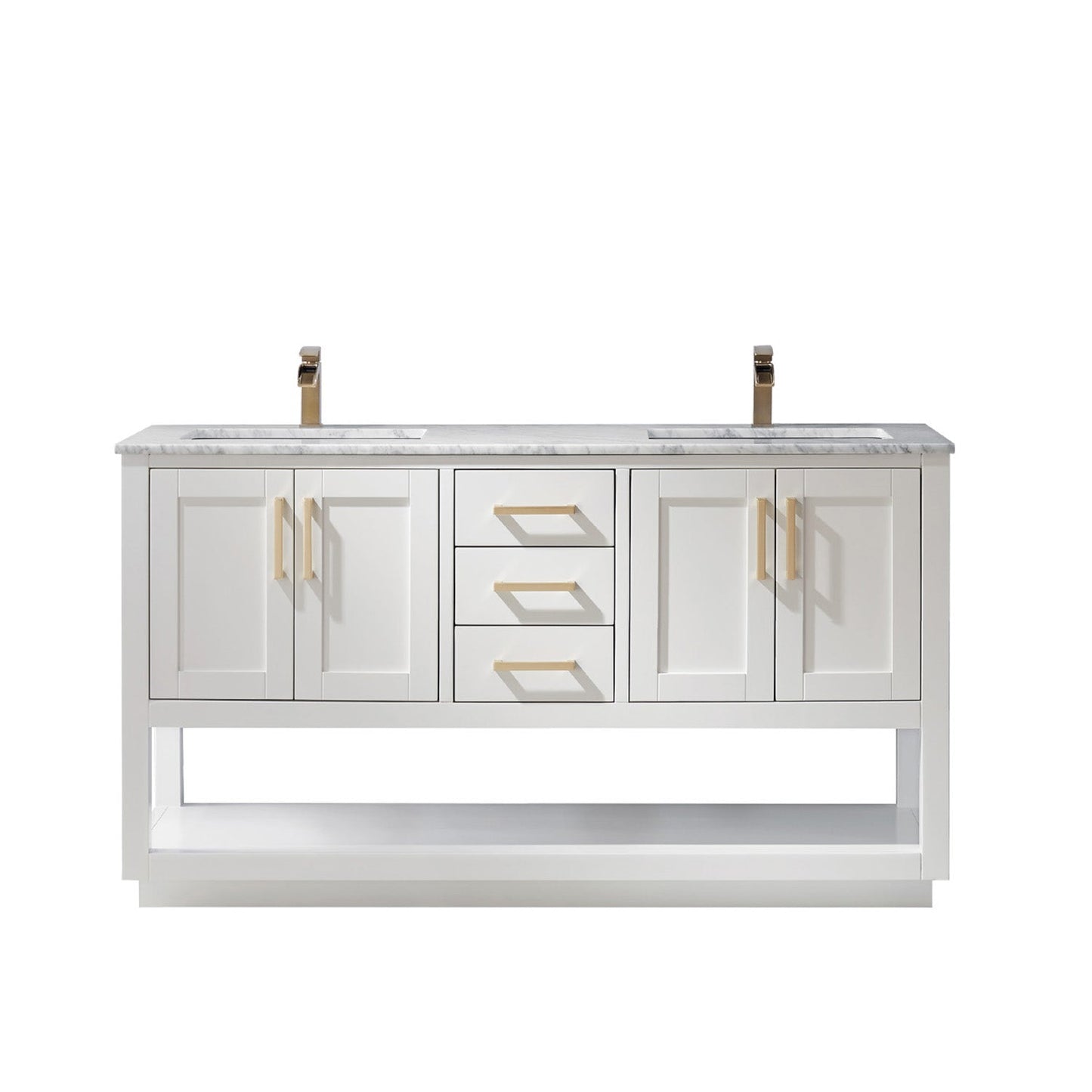 Altair Designs 60" double vanity with top - 532060-WH-CA-NM
