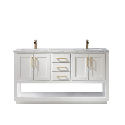 Altair Designs 60" double vanity with top - 532060-WH-CA-NM