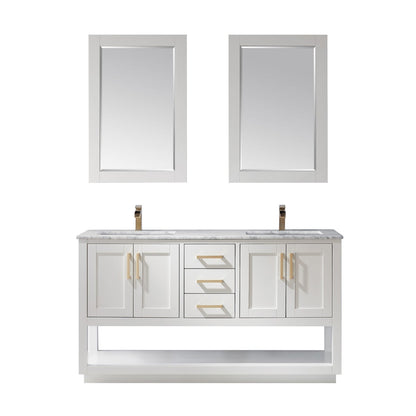 Altair Designs 60" double vanity with top - 532060-WH-CA-NM
