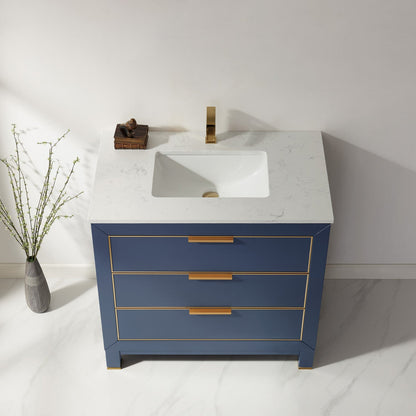 Altair Designs 36" single vanity with top - 533036-RB-AW-NM