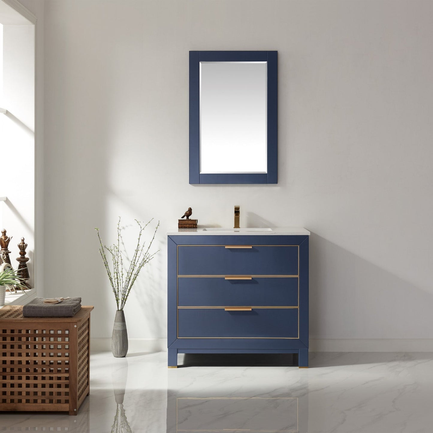 Altair Designs 36" single vanity with top - 533036-RB-AW-NM