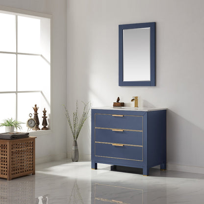 Altair Designs 36" single vanity with top - 533036-RB-AW-NM