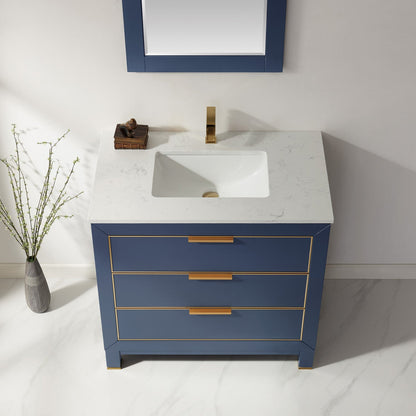 Altair Designs 36" single vanity with top - 533036-RB-AW-NM