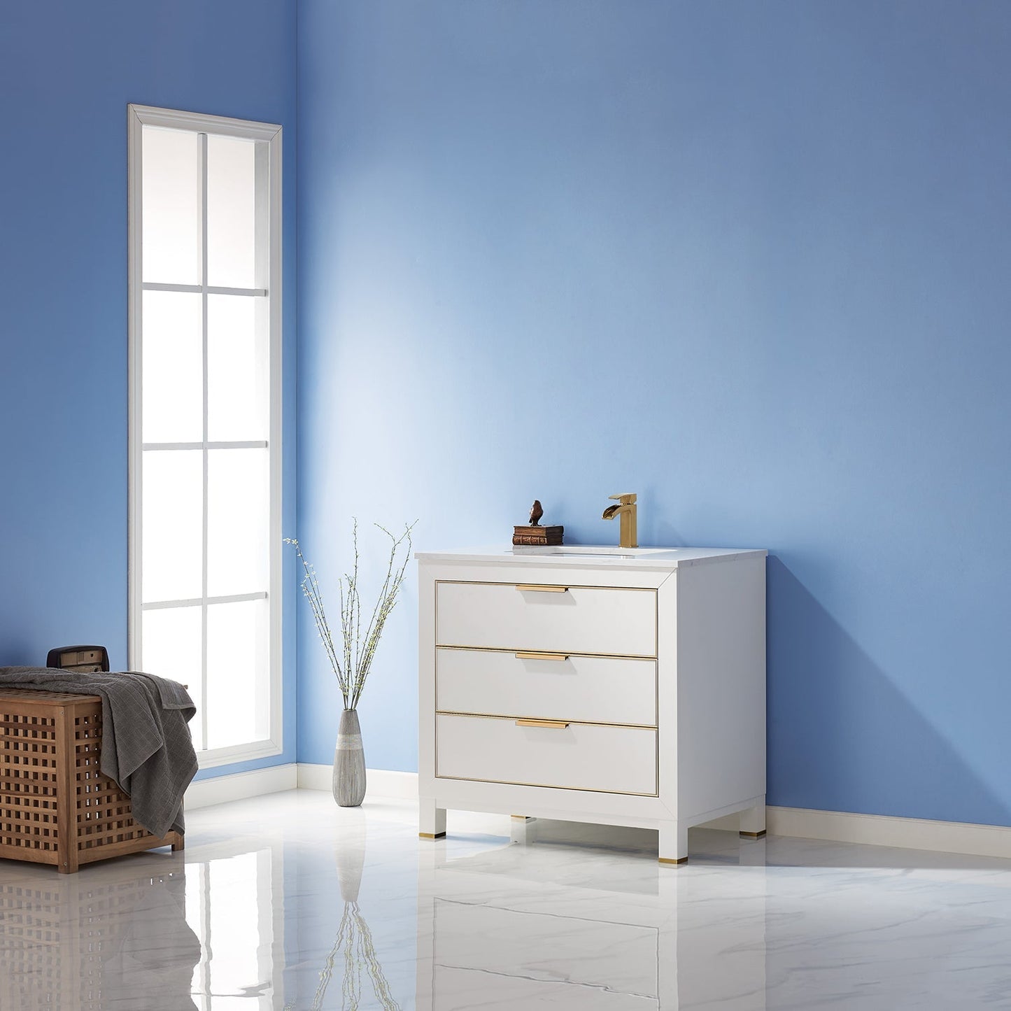 Altair Designs 36" single vanity with top - 533036-RB-AW-NM