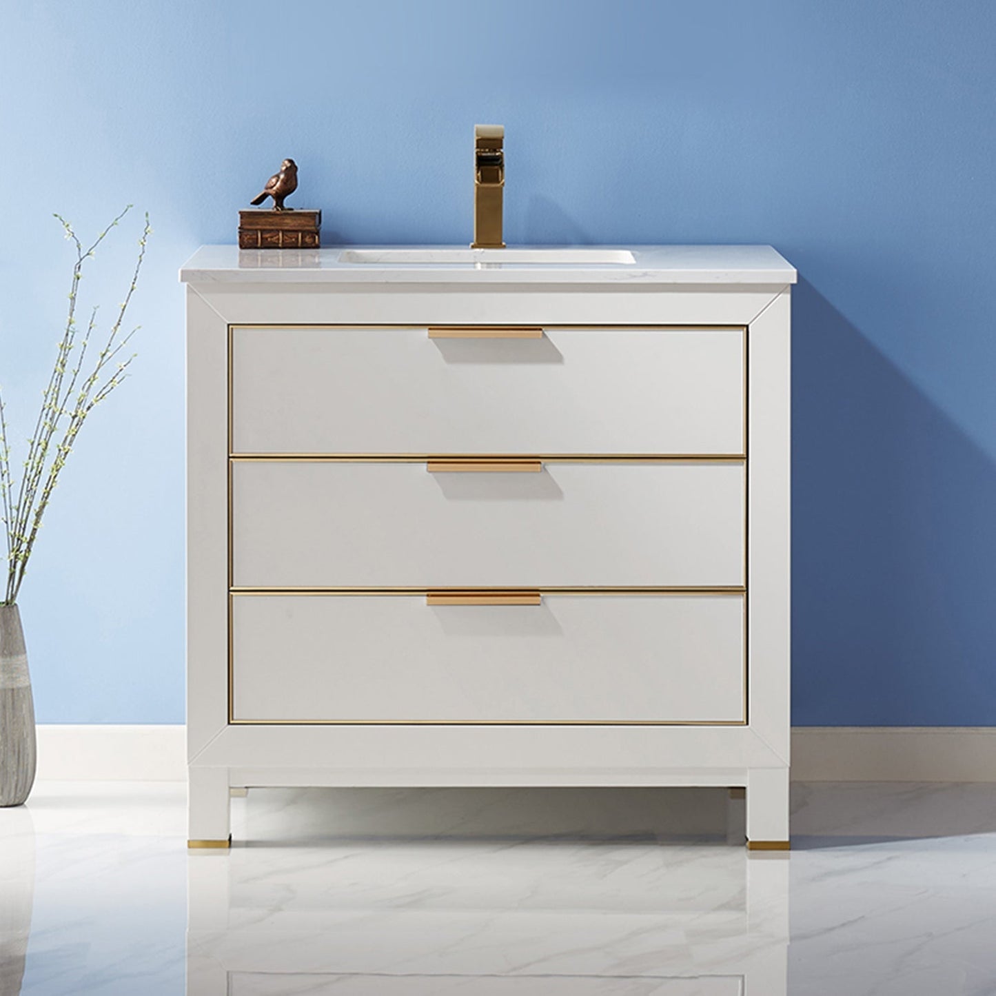 Altair Designs 36" single vanity with top - 533036-RB-AW-NM