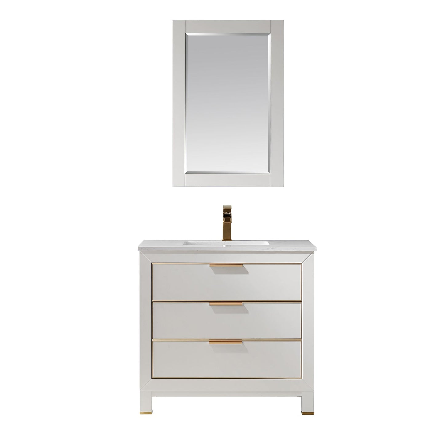Altair Designs 36" single vanity with top - 533036-RB-AW-NM
