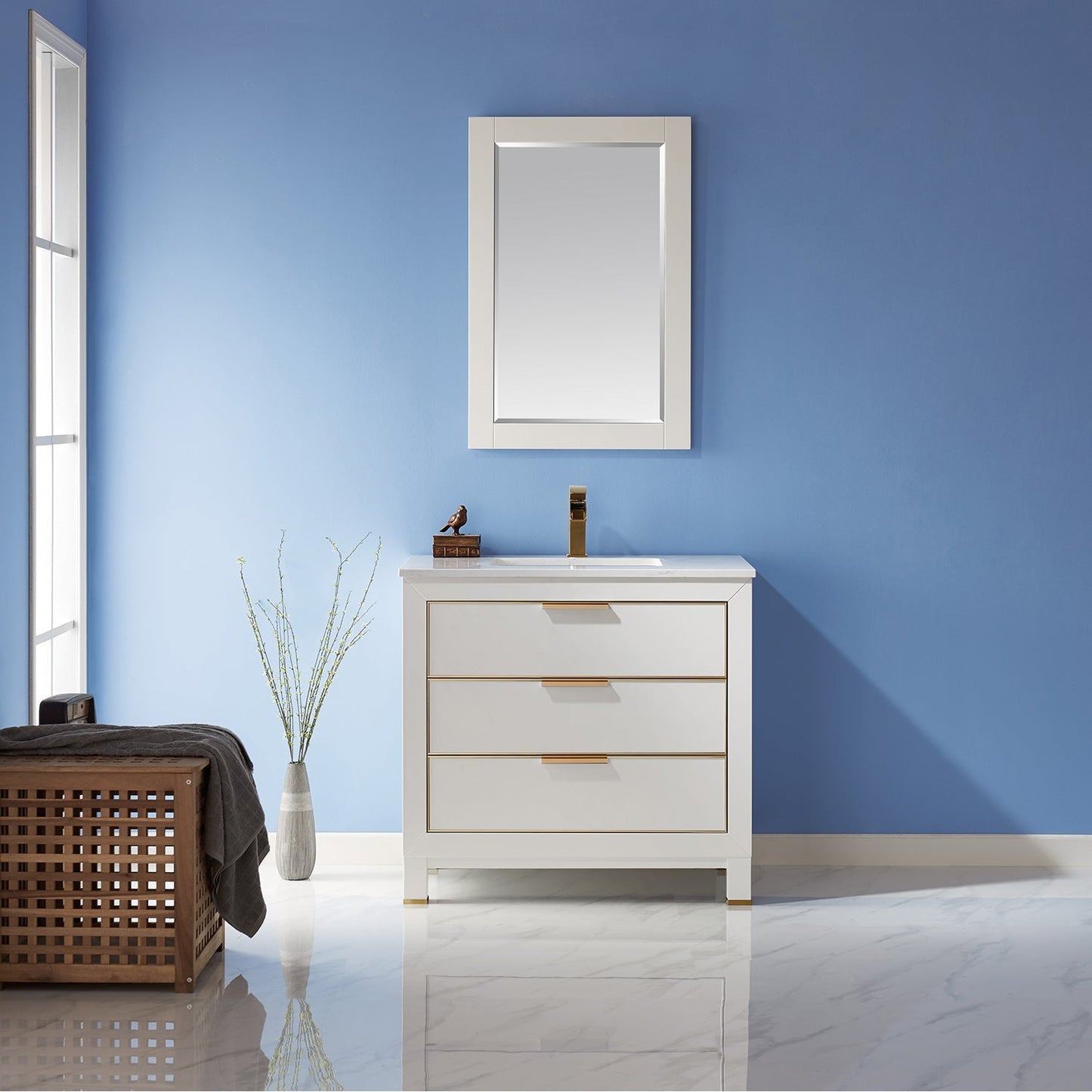Altair Designs 36" single vanity with top - 533036-RB-AW-NM