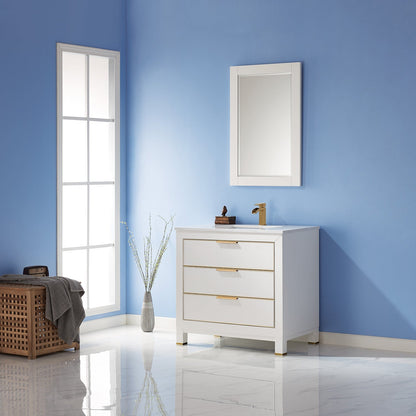 Altair Designs 36" single vanity with top - 533036-RB-AW-NM