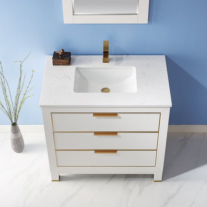 Altair Designs 36" single vanity with top - 533036-RB-AW-NM