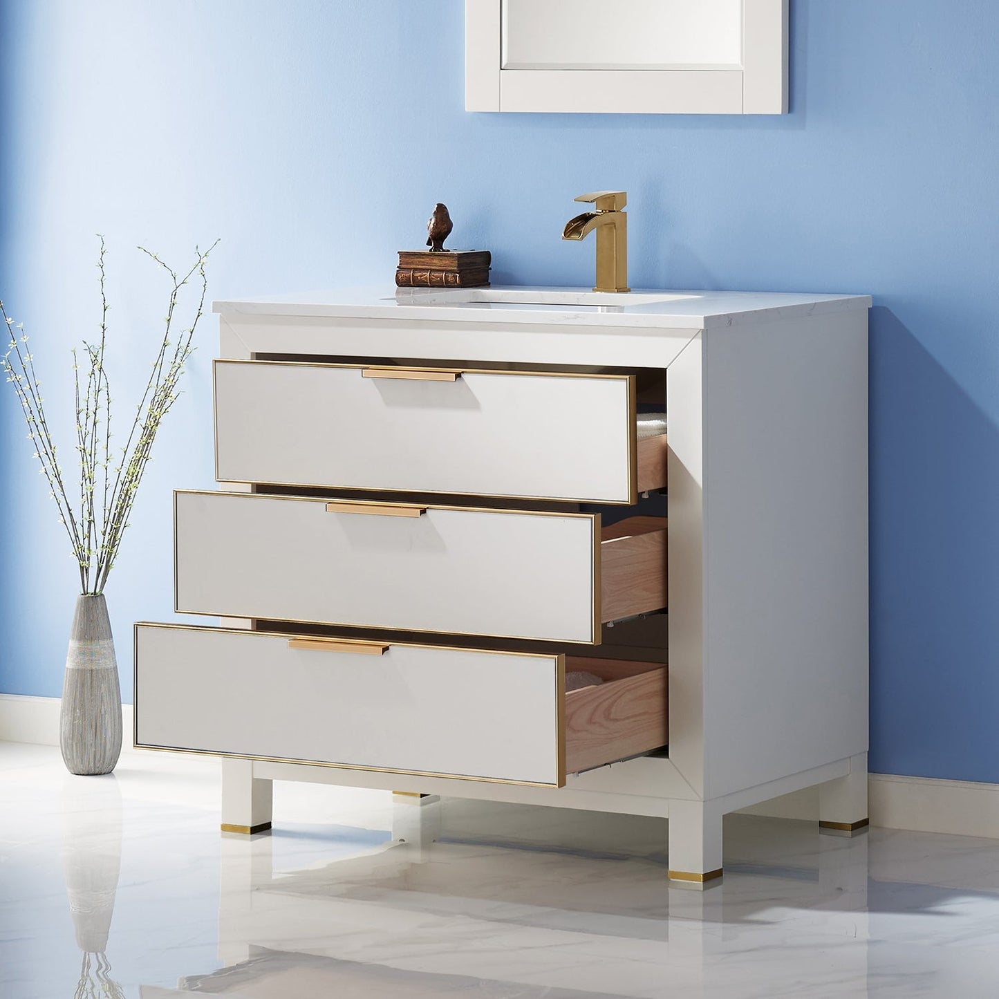 Altair Designs 36" single vanity with top - 533036-RB-AW-NM