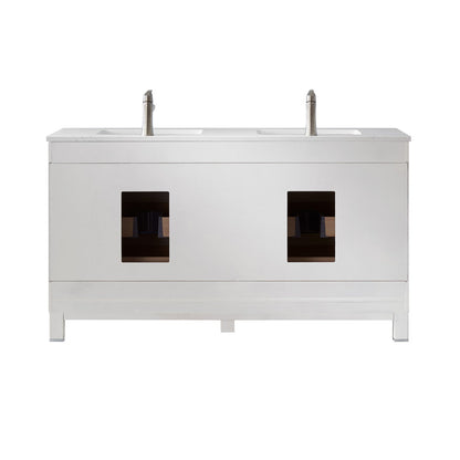 Altair Designs 60" double vanity with top - 533060-RB-AW-NM