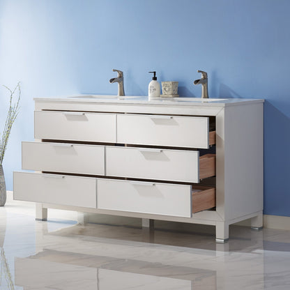 Altair Designs 60" double vanity with top - 533060-RB-AW-NM