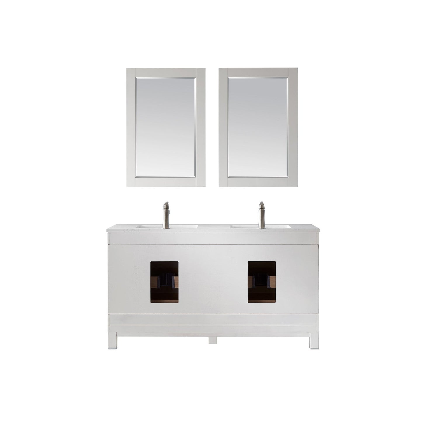 Altair Designs 60" double vanity with top - 533060-RB-AW-NM