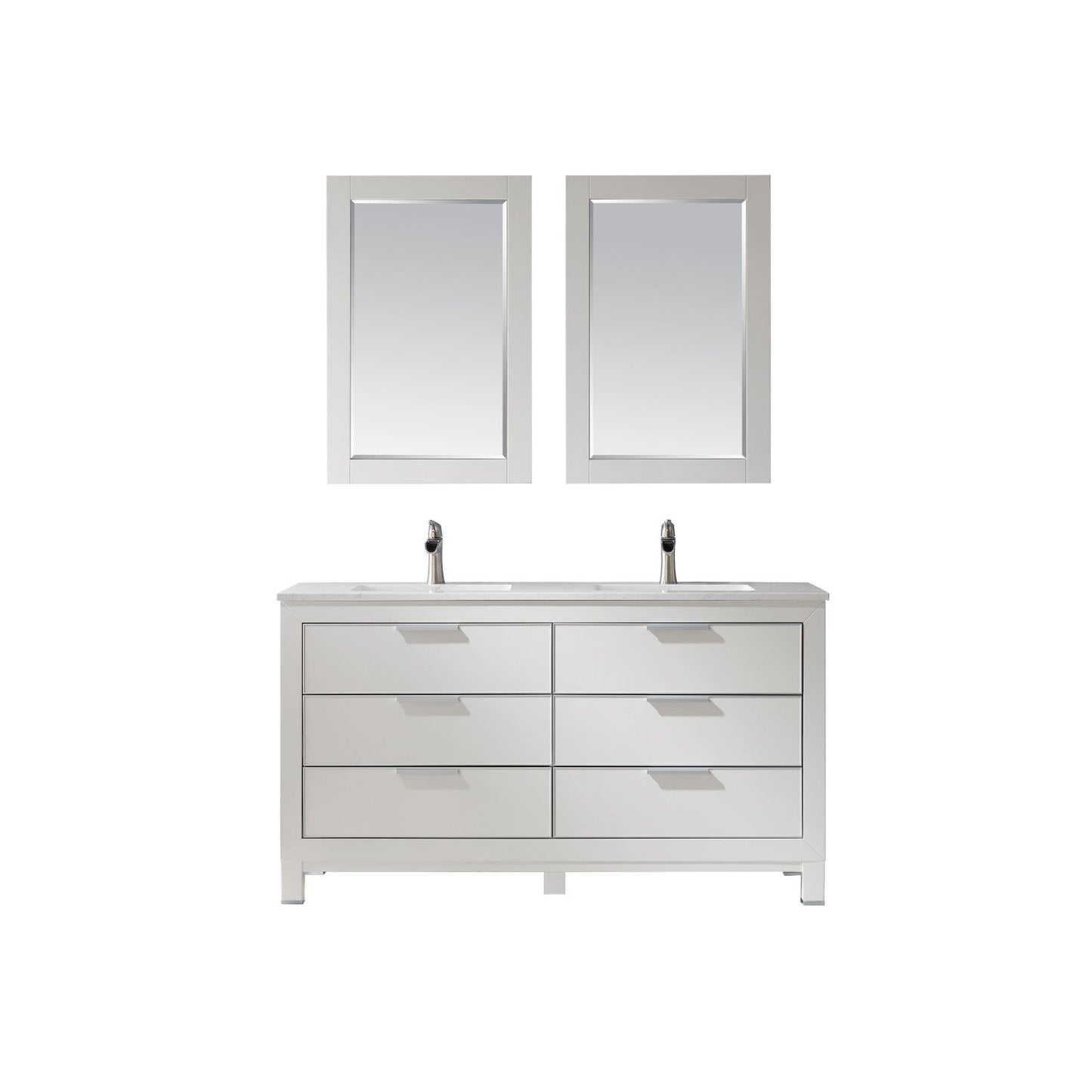 Altair Designs 60" double vanity with top - 533060-RB-AW-NM