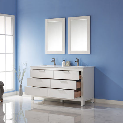 Altair Designs 60" double vanity with top - 533060-RB-AW-NM