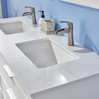 Altair Designs 60" double vanity with top - 533060-RB-AW-NM