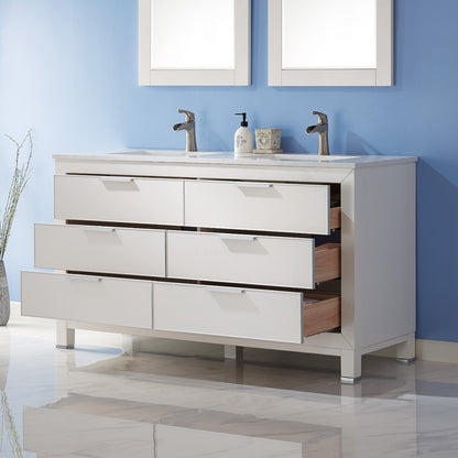 Altair Designs 60" double vanity with top - 533060-RB-AW-NM