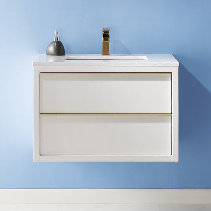 Altair Designs 30" single vanity with top - 534030-WH-AW-NM
