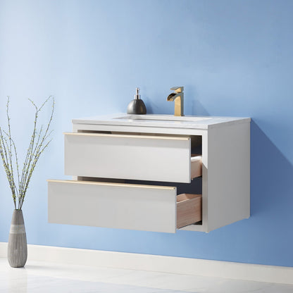 Altair Designs 30" single vanity with top - 534030-WH-AW-NM