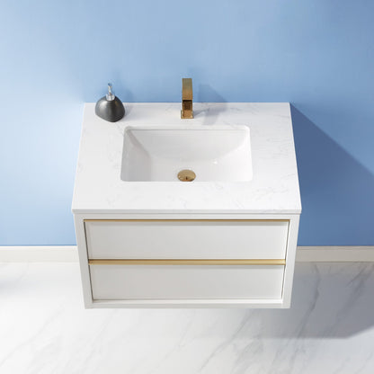 Altair Designs 30" single vanity with top - 534030-WH-AW-NM