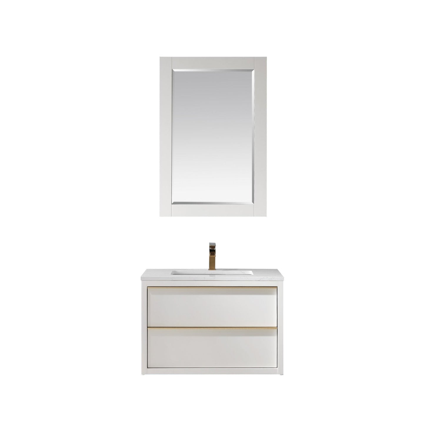 Altair Designs 30" single vanity with top - 534030-WH-AW-NM