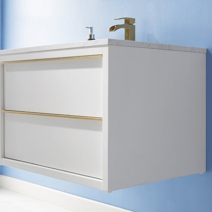 Altair Designs 30" single vanity with top - 534030-WH-AW-NM