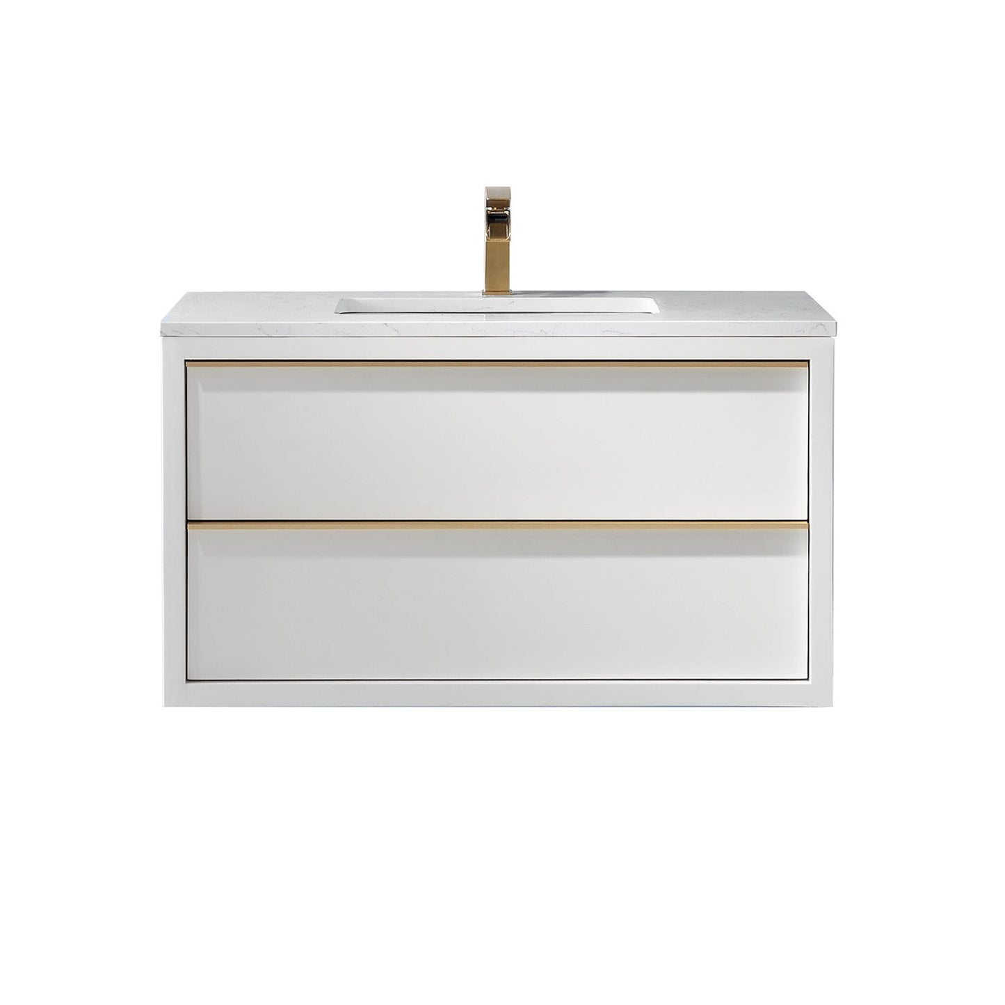 Altair Designs 36" single vanity with top - 534036-WH-AW-NM