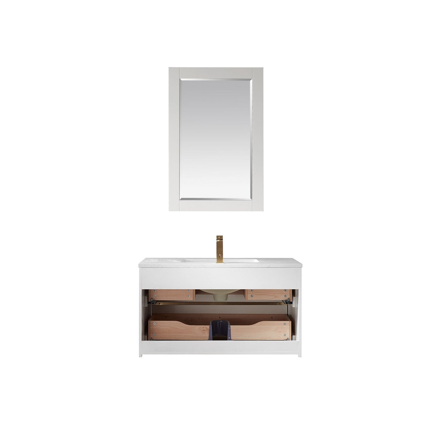 Altair Designs 36" single vanity with top - 534036-WH-AW-NM