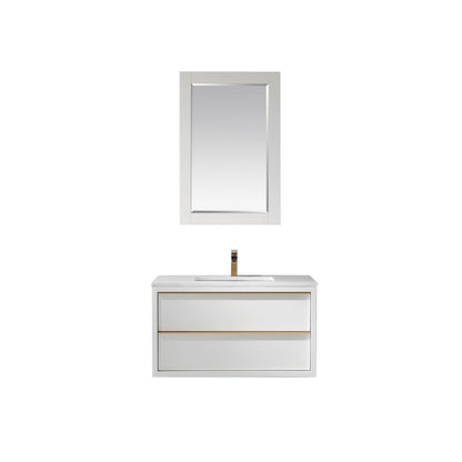 Altair Designs 36" single vanity with top - 534036-WH-AW-NM