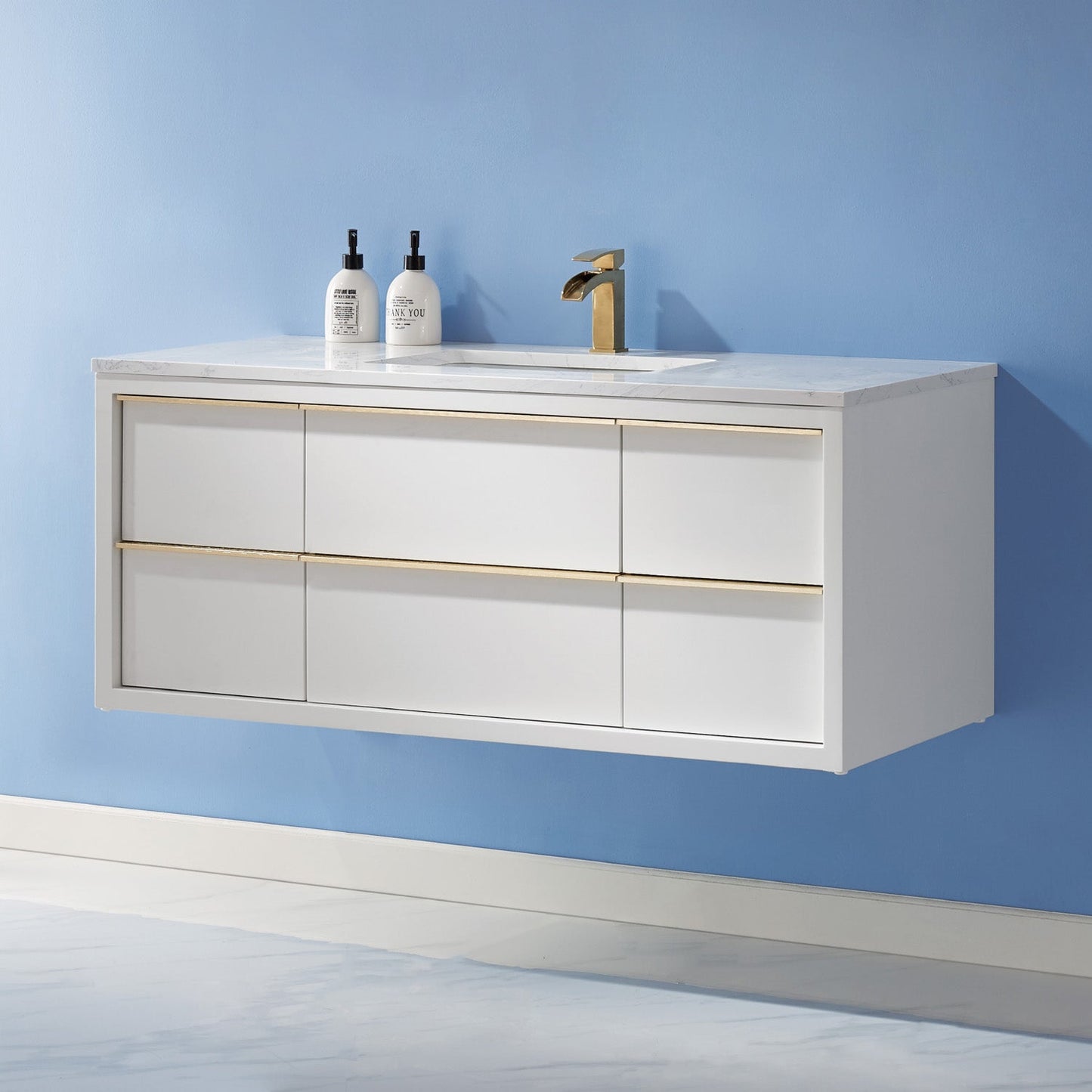 Altair Designs 48" single vanity with top - 534048-WH-AW-NM