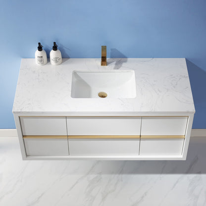 Altair Designs 48" single vanity with top - 534048-WH-AW-NM