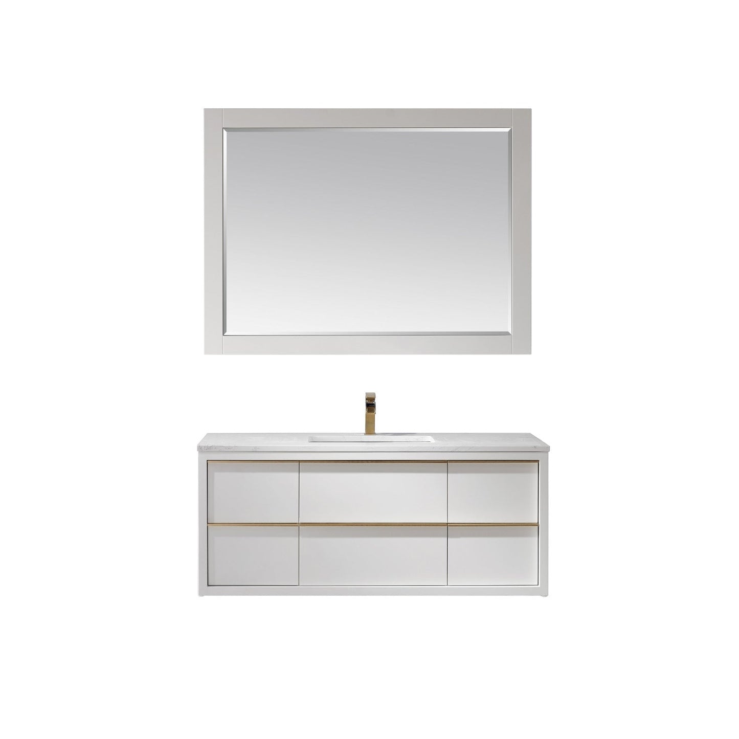 Altair Designs 48" single vanity with top - 534048-WH-AW-NM