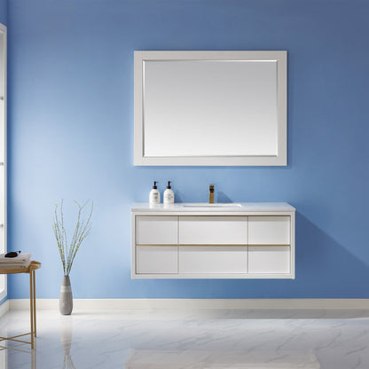 Altair Designs 48" single vanity with top - 534048-WH-AW-NM