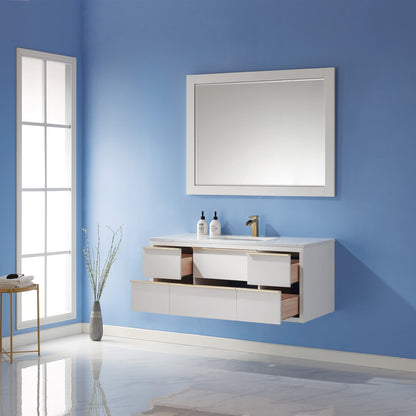 Altair Designs 48" single vanity with top - 534048-WH-AW-NM