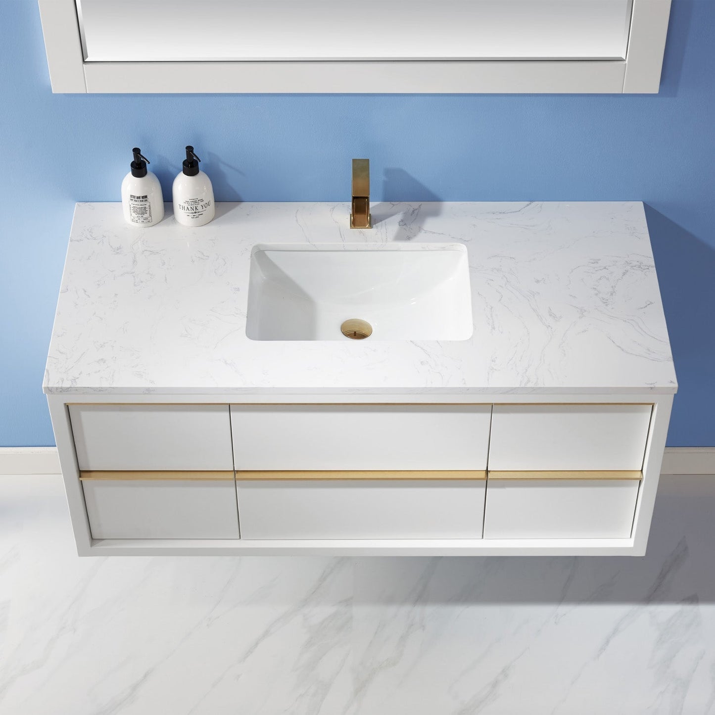 Altair Designs 48" single vanity with top - 534048-WH-AW-NM